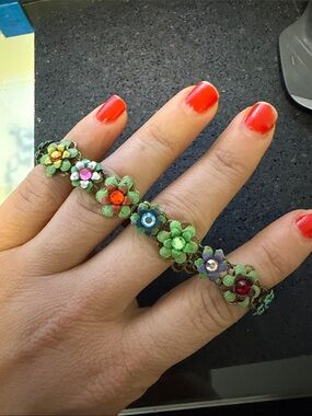 Michal negrin Green Floral Multicolor Crystal Bracelet - Women Jewelry